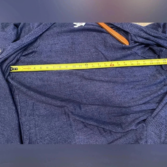 Denim & Co Women’s Heather Blue Open Front Cardigan Duster Cotton Pockets 2X EUC - Picture 7 of 9